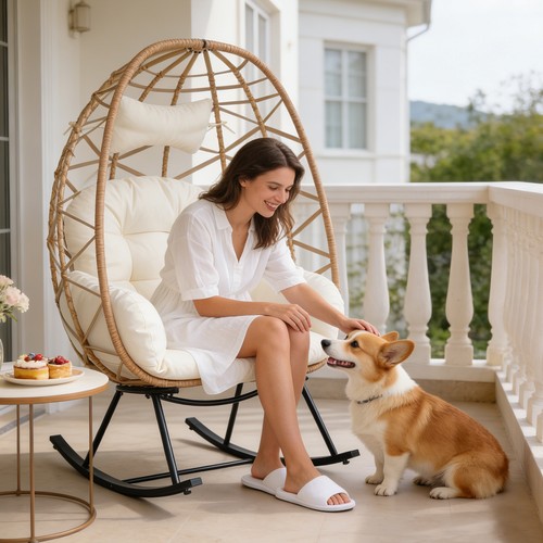 Outdoor rocking chair wicker - rocking,